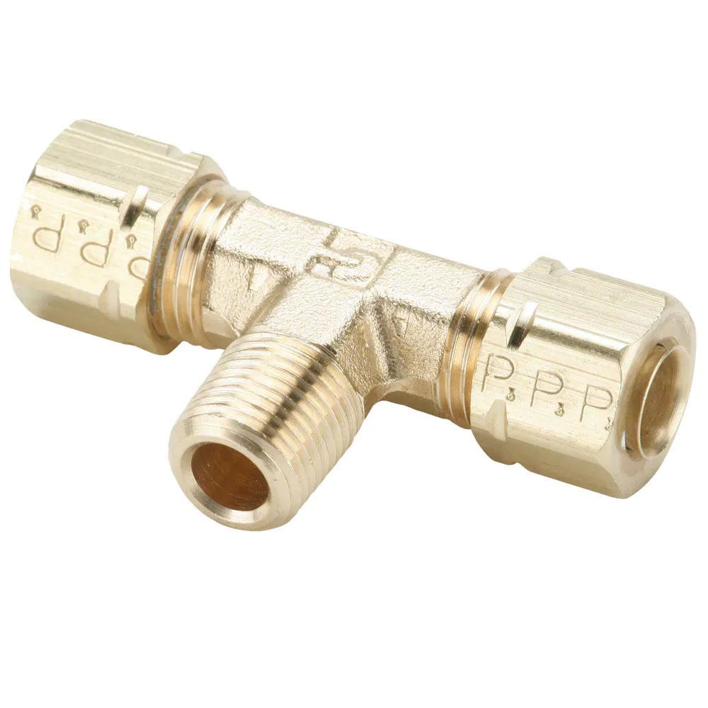 Parker 172CA-6-6 Compression Tube Male Branch Tee: 3/8-18" Thread, Compression x Compression x MNPT Image