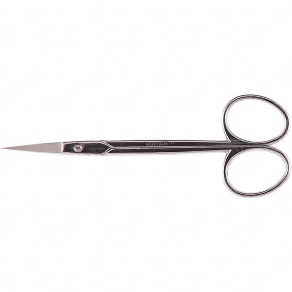 Scissors, Forceps & Tweezers; Product Type: Scissor; Overall Length: 4.5  in; Blade Material: Nickel Plated Carbon Chrome; Handle Material: Metal; 