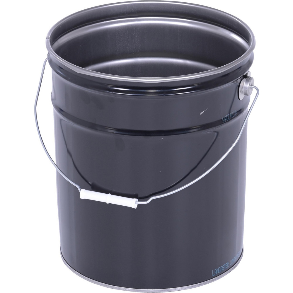 Pail: Steel, 5 gal, 13-3/8" High, 11-7/8" Dia, with Handle