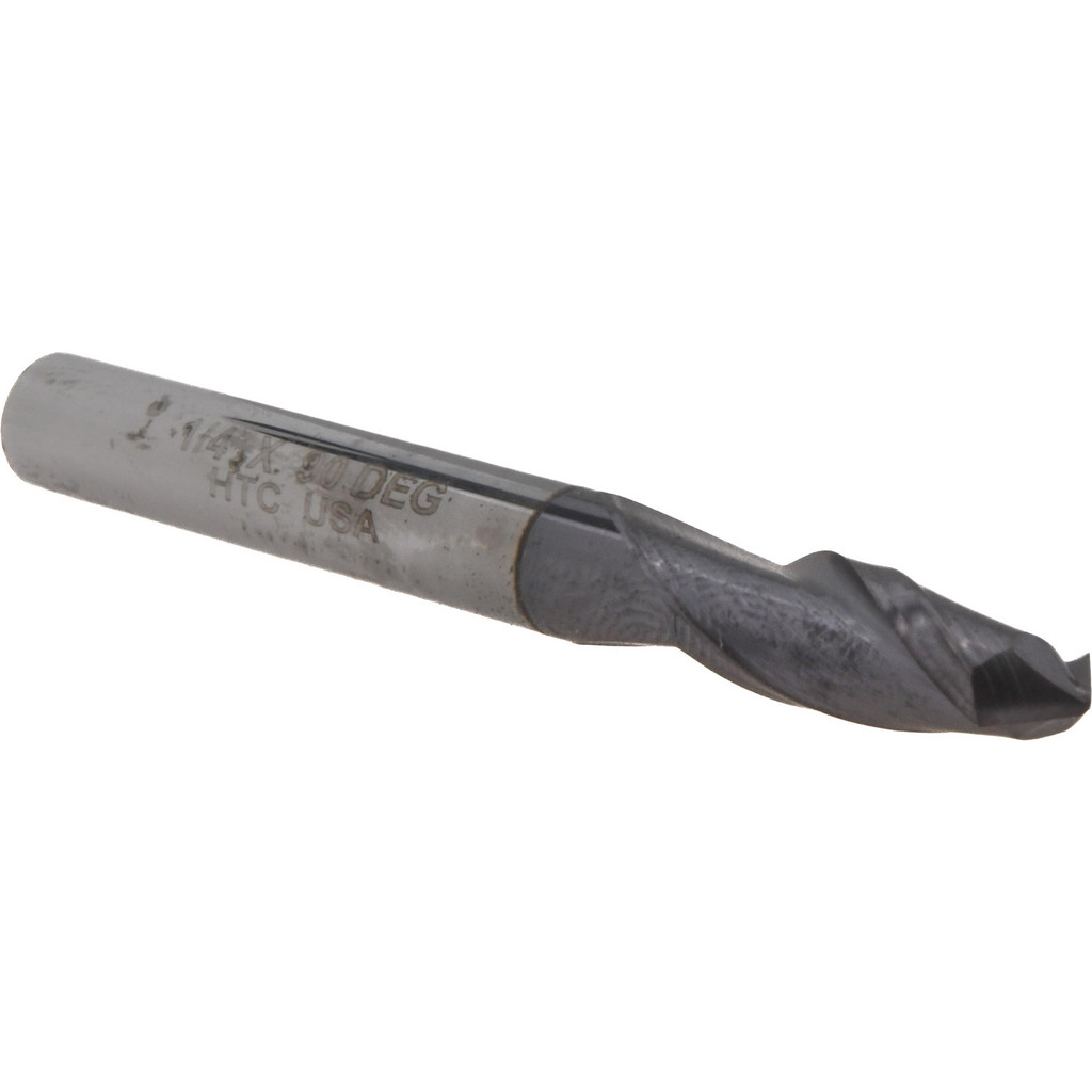Harvey Tool Drill Mill: 1/4" Dia, 3/4" LOC, 2 Flute, 90 deg Point, Solid Carbide - 2-1/2" OAL, 1/4" Shank, AlTiN Finish | Part #46516-C3