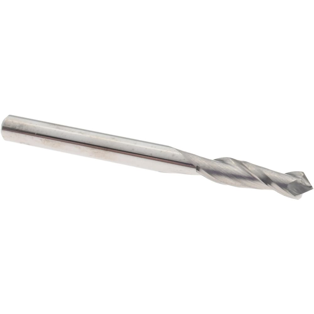 Drill Mill: 1/8" Dia, 1/2" LOC, 2 Flutes, 90 ° Point, Solid Carbide