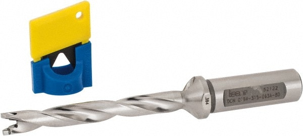 Iscar 3202478 Replaceable Tip Drill: 0.394 to 0.429 Drill Dia, 3.15" Max Depth, 0.625 Weldon Flat Shank Image