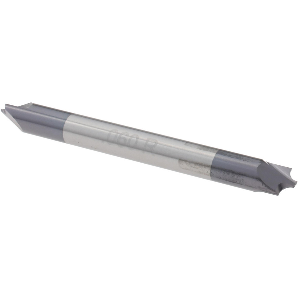 Harvey Tool Corner Rounding End Mill: 0.06 mm Radius, 3/16" Dia, 2 Flutes, Solid Carbide - 2" OAL, 3/16" Shank Dia, AlTiN Coated, Double End