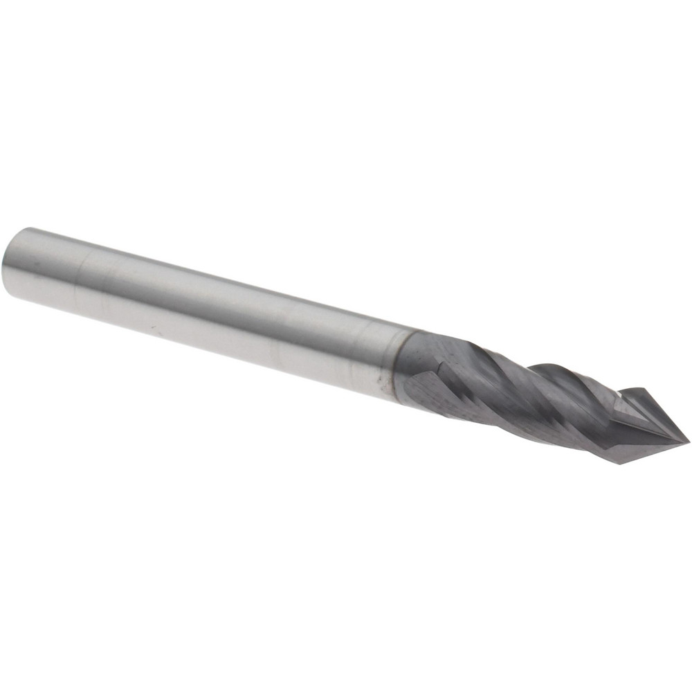 Drill Mill: 3/16" Dia, 5/8" LOC, 4 Flutes, 60 ° Point, Solid Carbide