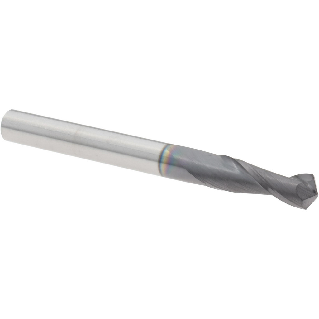 Harvey Tool Drill Mill: 3/16" Dia, 5/8" LOC, 2 Flute, 120 deg Point, Solid Carbide - 2" OAL, 3/16" Shank, AlTiN Finish | Part #12912-C3