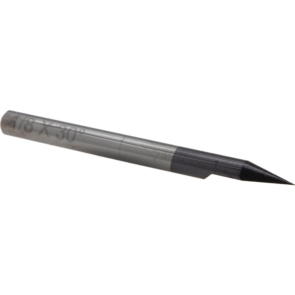Engraving Cutter: 30 °, 1/8" Dia, Pointed, Solid Carbide