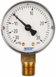 Wika 50786571 Pressure Gauge: 2" Dial, 1/4" Thread, NPT, Lower Mount Image