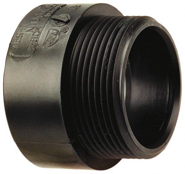 Drain, Waste & Vent Adapter: 4" Fitting, Hub x MIPT, Acrylonitrile Butadiene Styrene