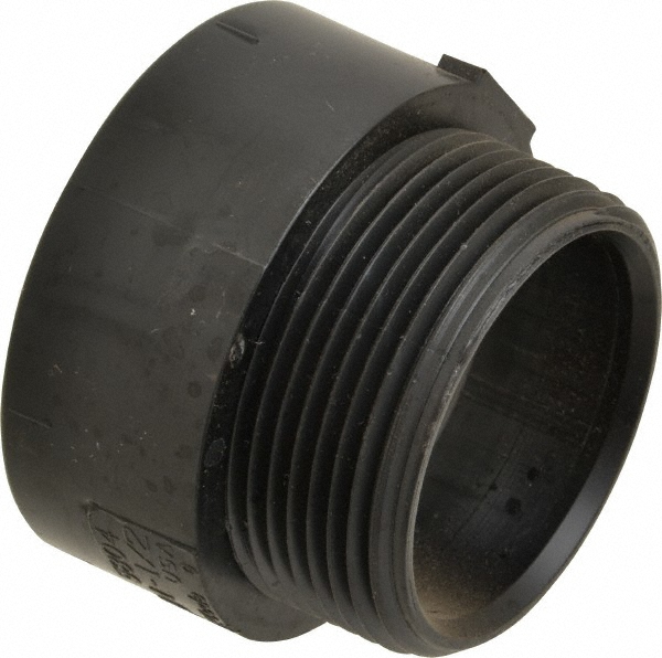 Drain, Waste & Vent Adapter: 1-1/2" Fitting, Hub x MIPT, Acrylonitrile Butadiene Styrene