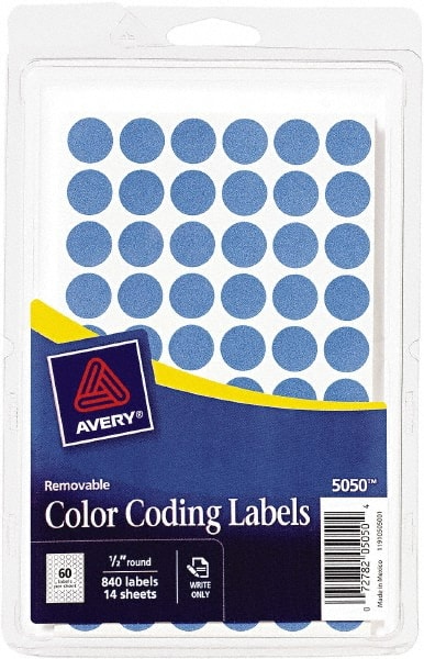 Label Maker Label: Light Blue, Paper, 1/2" OAL, 1/2" OAW