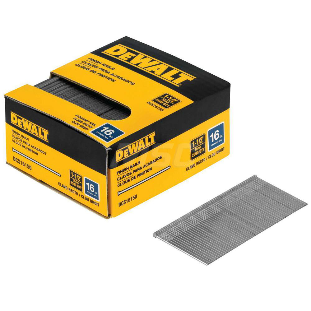 DeWALT 16 Gauge 11/2" Long Finishing Nails for Power Nailers