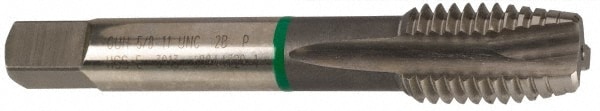 Guhring 9039130095250 Spiral Point Tap: 3/8-16, UNC, 3 Flutes, Plug, 2B, Cobalt, Bright Finish Image