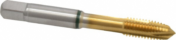 Guhring 9039150080000 Spiral Point Tap: M8 x 1.25, Metric Coarse, 3 Flutes, Plug, 6H, Cobalt, TiN Finish Image