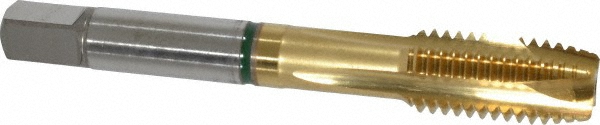 Guhring 9039150120000 Spiral Point Tap: M12 x 1.75, Metric Coarse, 4 Flutes, Plug, 6H, Cobalt, TiN Finish Image