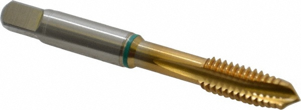 Guhring 9039160079380 Spiral Point Tap: 5/16-18, UNC, 3 Flutes, Plug, 2B, Cobalt, TiN Finish Image
