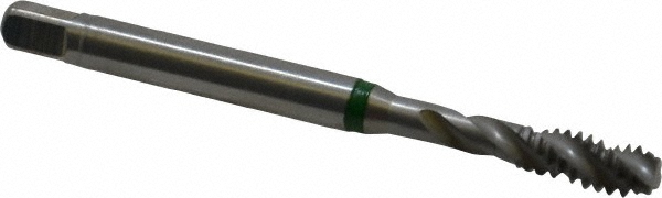 Spiral Flute Tap: #10-24, UNC, 3 Flute, Modified Bottoming, 2B Class of Fit, Cobalt, Bright/Uncoated