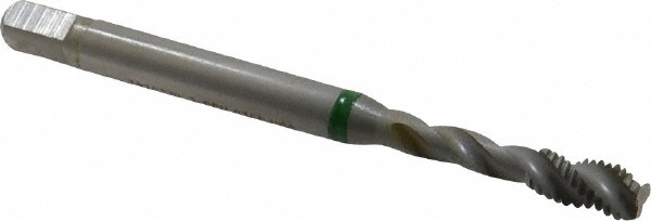 Spiral Flute Tap: #10-32, UNF, 3 Flute, Modified Bottoming, 2B Class of Fit, Cobalt, Bright/Uncoated