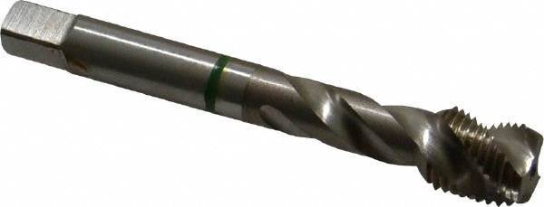 Spiral Flute Tap: 1/2-20, UNF, 3 Flute, Modified Bottoming, 2B Class of Fit, Cobalt, Bright/Uncoated