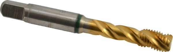Spiral Flute Tap: 5/16-24, UNF, 3 Flute, Modified Bottoming, 2B Class of Fit, Cobalt, TiN Finish