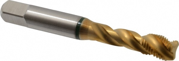 Guhring 9039230095250 Spiral Flute Tap: 3/8-24, UNF, 3 Flute, Modified Bottoming, 2B Class of Fit, Cobalt, TiN Finish Image