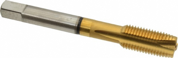 Guhring 9039290111130 Spiral Point Tap: 7/16-20, UNF, 3 Flutes, Plug, 2B, Cobalt, TiN Finish Image