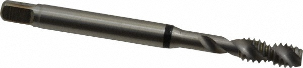 Spiral Flute Tap: #10-24, UNC, 2 Flute, Modified Bottoming, 2B Class of Fit, Cobalt, Bright/Uncoated