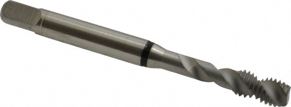 Spiral Flute Tap: #12-28, UNF, 2 Flute, Modified Bottoming, 2B Class of Fit, Cobalt, Bright/Uncoated