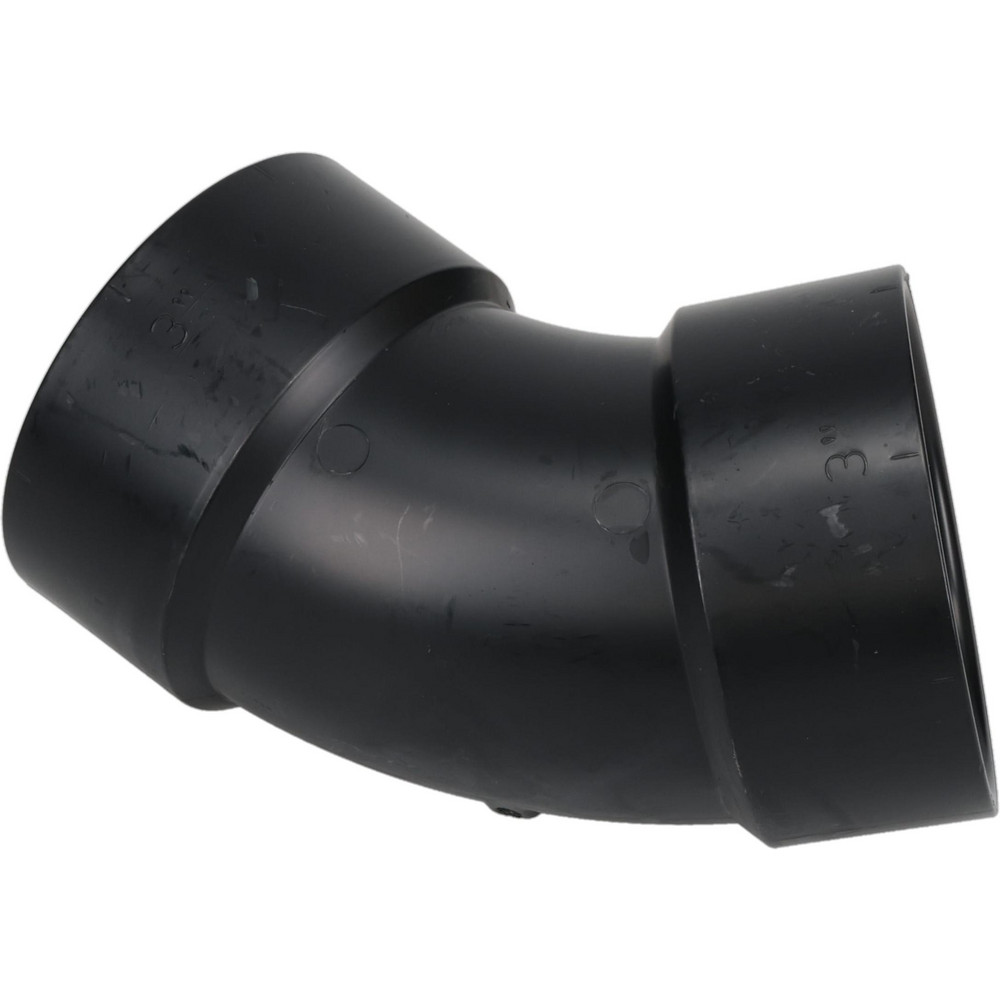 Drain, Waste & Vent 45 deg; Elbow: 3" Fitting, Hub x Hub, Acrylonitrile Butadiene Styrene