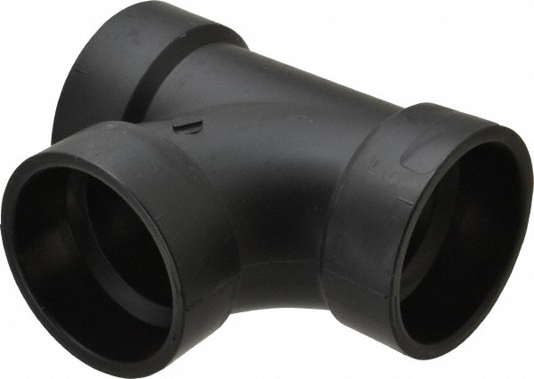 Drain, Waste & Vent Sanitary Tee: 1-1/2" Fitting, Hub x Hub x Hub, Acrylonitrile Butadiene Styrene