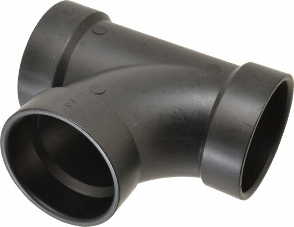 Drain, Waste & Vent Sanitary Tee: 2" Fitting, Hub x Hub x Hub, Acrylonitrile Butadiene Styrene