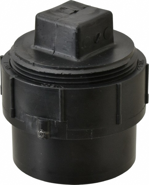Drain, Waste & Vent Cleanout: 3" Fitting, Spig x CO with Plug, Acrylonitrile Butadiene Styrene