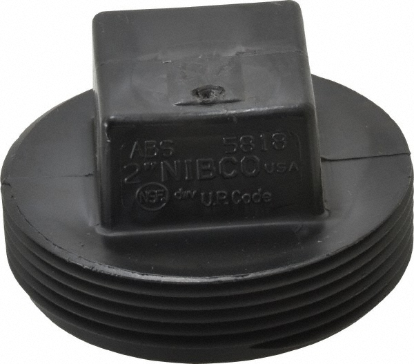Drain, Waste & Vent Plug: 2" Fitting, MIPT, Acrylonitrile Butadiene Styrene