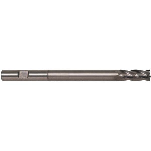 Hertel 21225 Square End Mill: 5/8 Dia, 1-1/2 LOC, 5/8 Shank Dia, 7-1/8 OAL, 4 Flutes, High Speed Steel Image