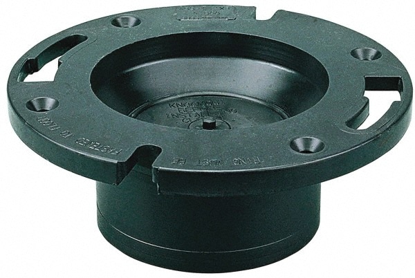 4 x 3" Pipe, 5-3/8" OD, ABS Closet Flange with Knockout Test Plug