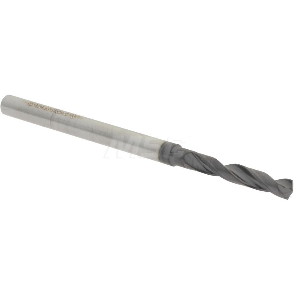 Accupro 63310130 Jobber Length Drill Bit: 0.1065" Dia, 140 °, Solid Carbide 