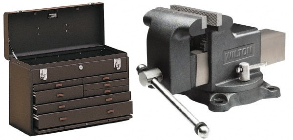 Kennedy - 9 Drawer, 2 Piece, Brown Steel Machinist's Combo - 06596548 - MSC  Industrial Supply