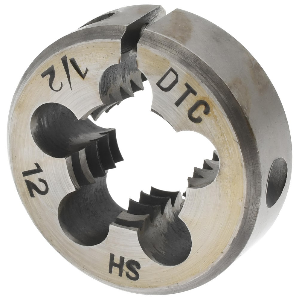 Round Die: 1/2-12, 1" OD, High Speed Steel
