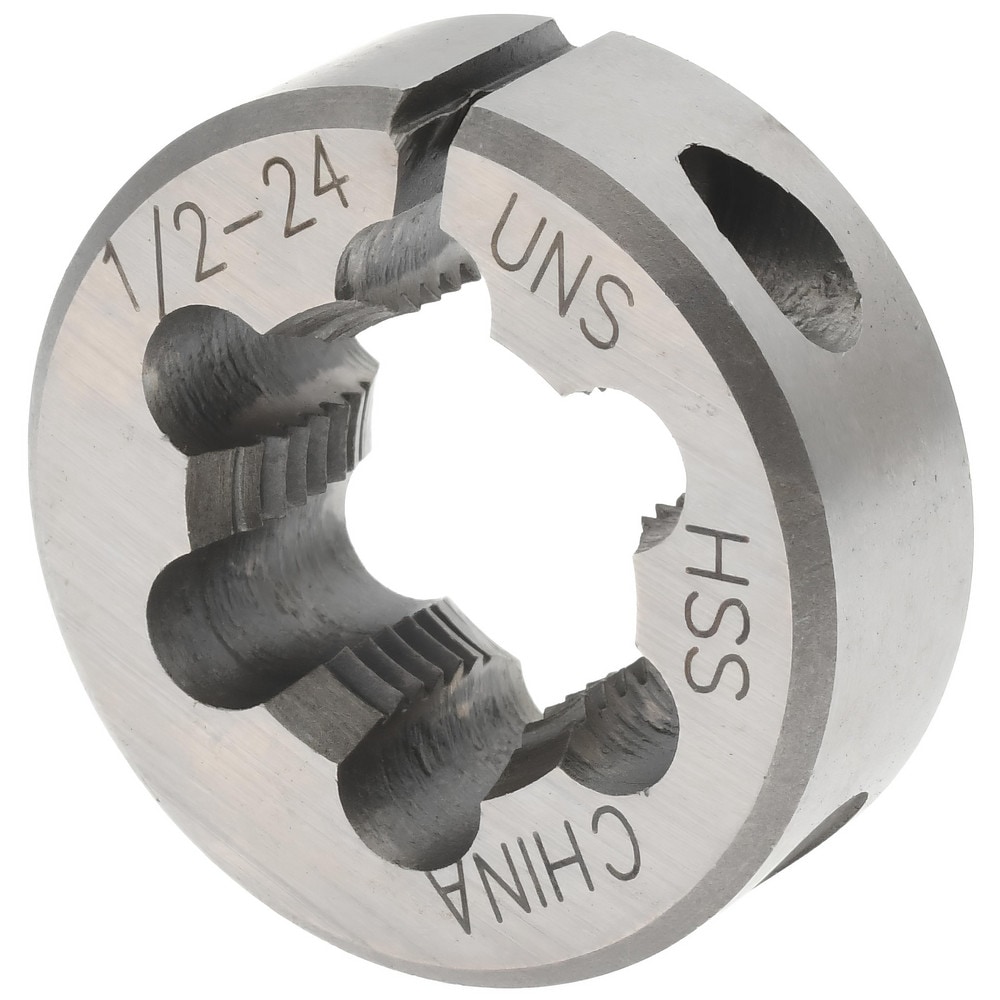 Round Die: 1/2-24, 1" OD, High Speed Steel