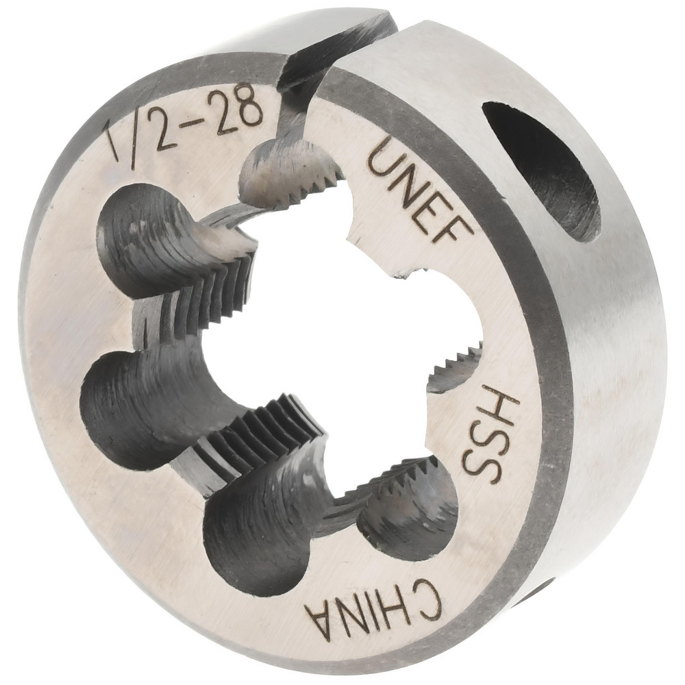 Round Die: 1/2-28, 1" OD, High Speed Steel