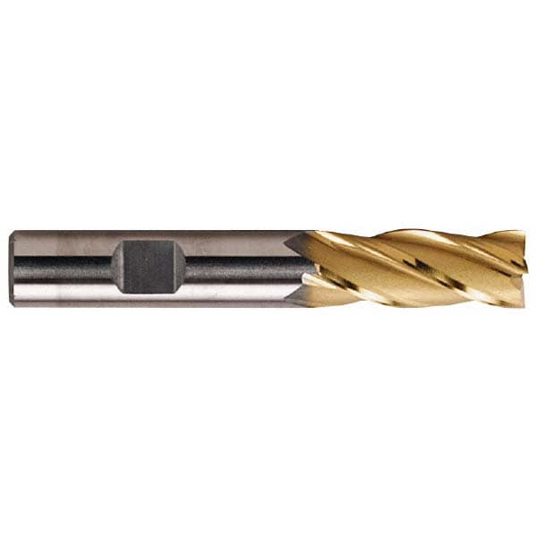 Hertel E8032903 Square End Mill: 1-1/8 Dia, 2 LOC, 1 Shank Dia, 4-1/2 OAL, 6 Flutes, High Speed Steel 