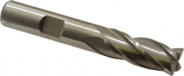 Value Collection 720-8100 Square End Mill: 0.3937 Dia, 3/4 LOC, 3/8 Shank Dia, 2-1/2 OAL, 4 Flutes, High Speed Steel Image