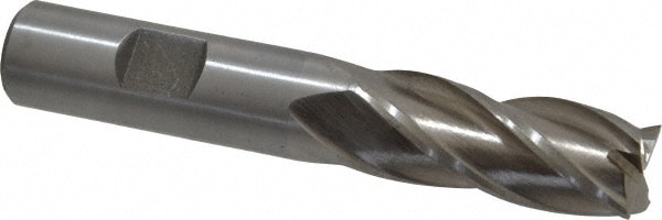 Value Collection 720-8160 Square End Mill: 0.6299 Dia, 1-5/8 LOC, 5/8 Shank Dia, 3-3/4 OAL, 4 Flutes, High Speed Steel Image