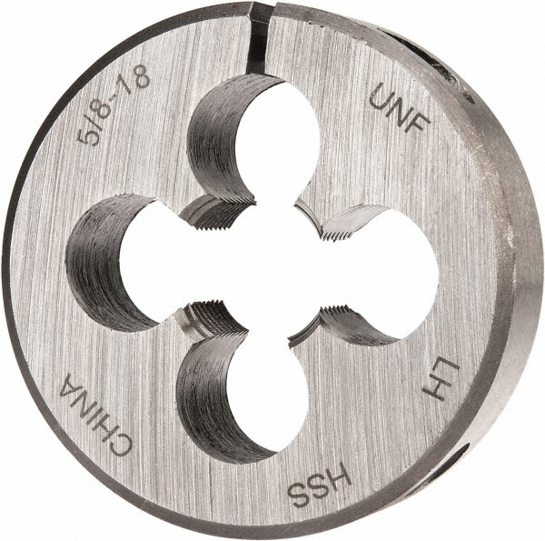 Round Die: 5/8-18, 2" OD, High Speed Steel