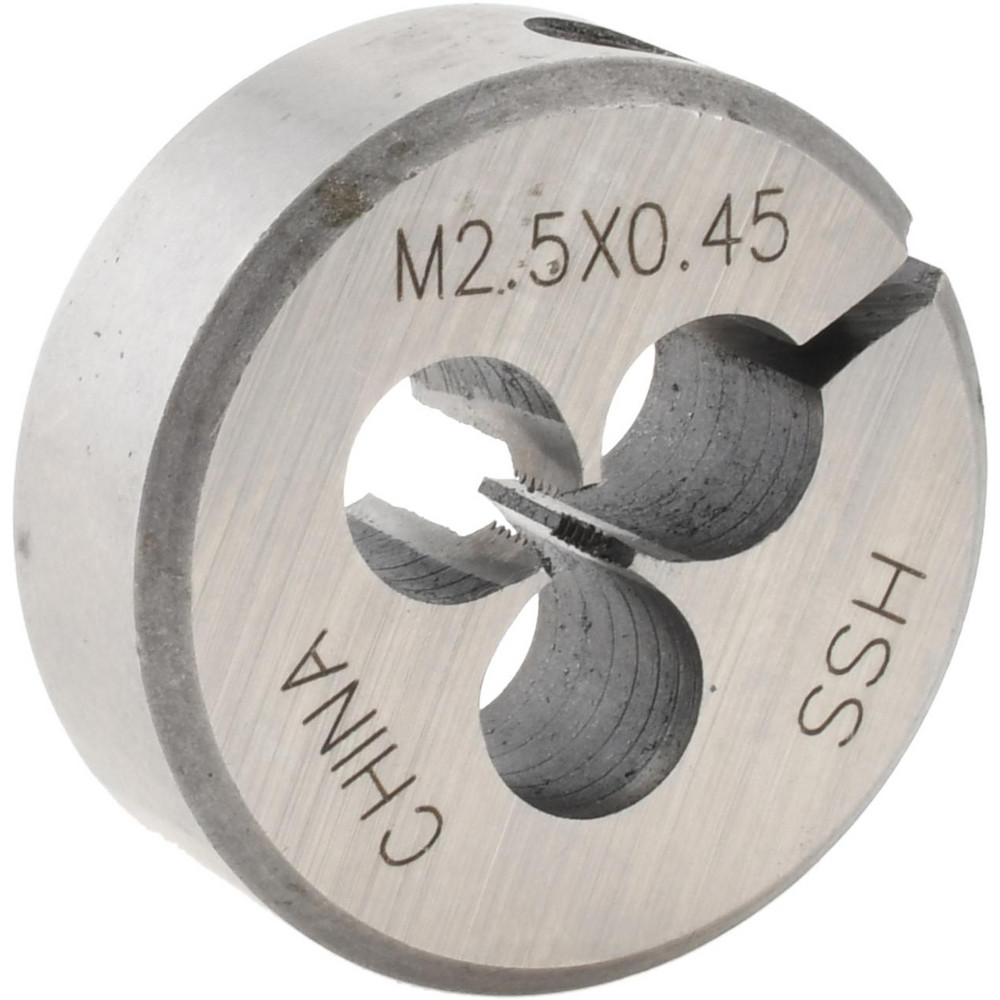 Round Die: M2.5x0.45, 1" OD, High Speed Steel
