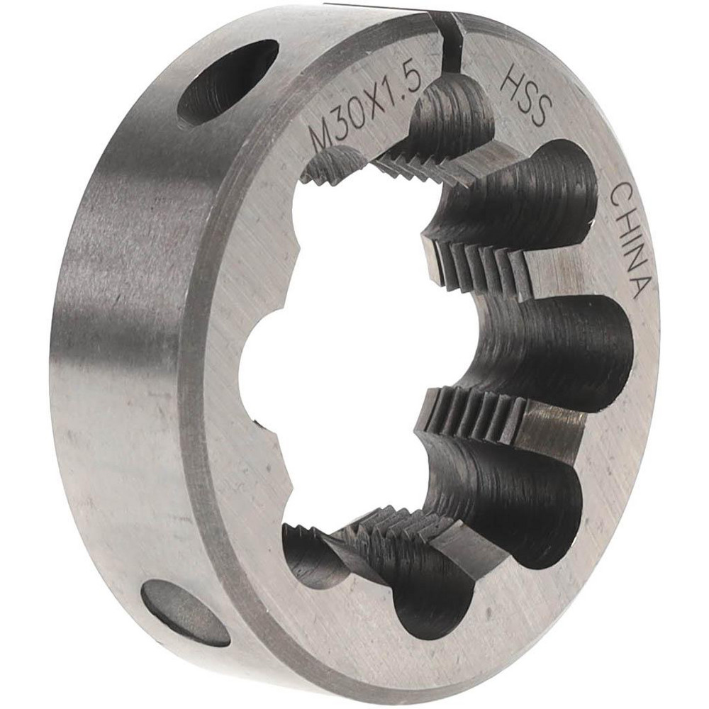 Round Die: M30x1.5, 2" OD, High Speed Steel