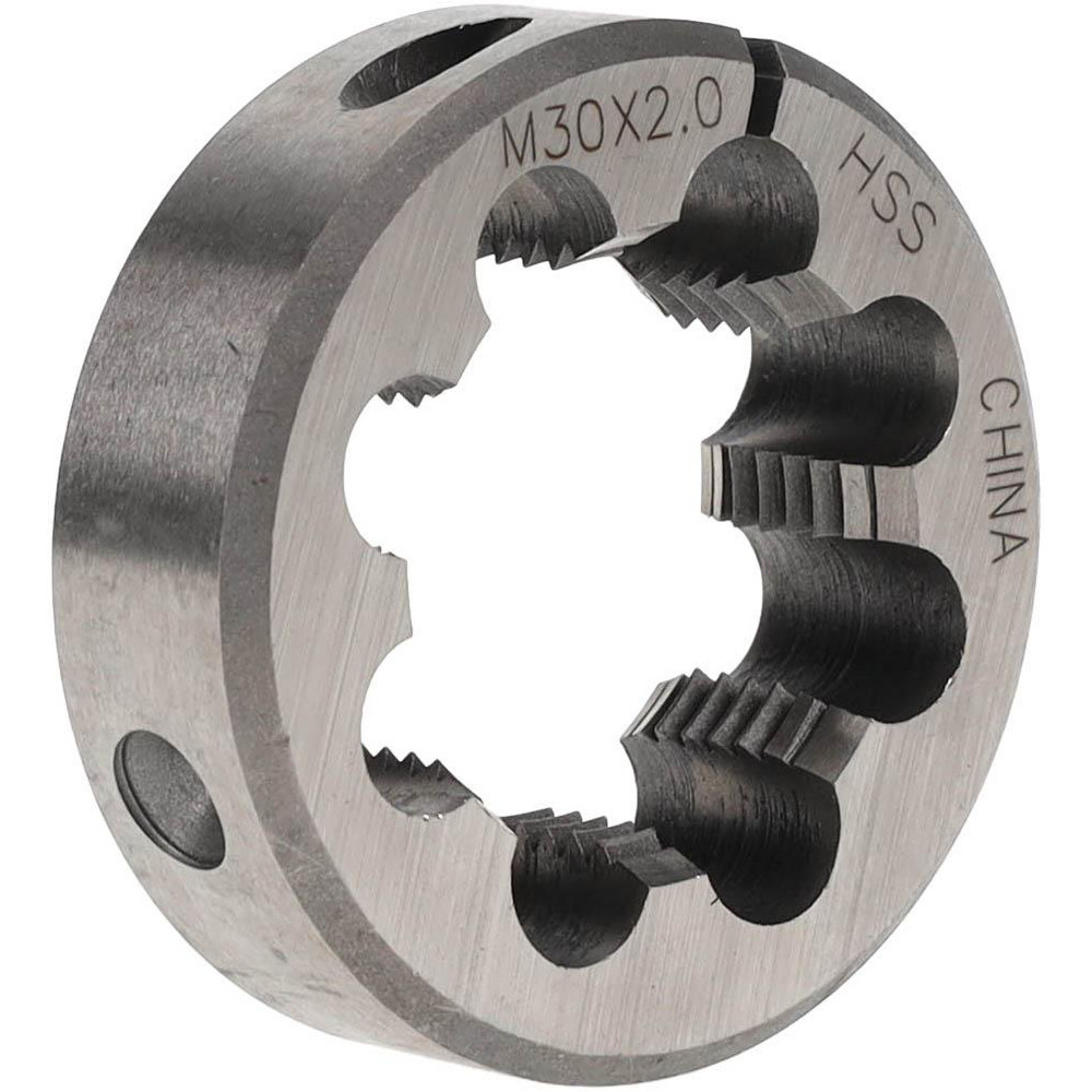 Round Die: M30x2, 2" OD, High Speed Steel
