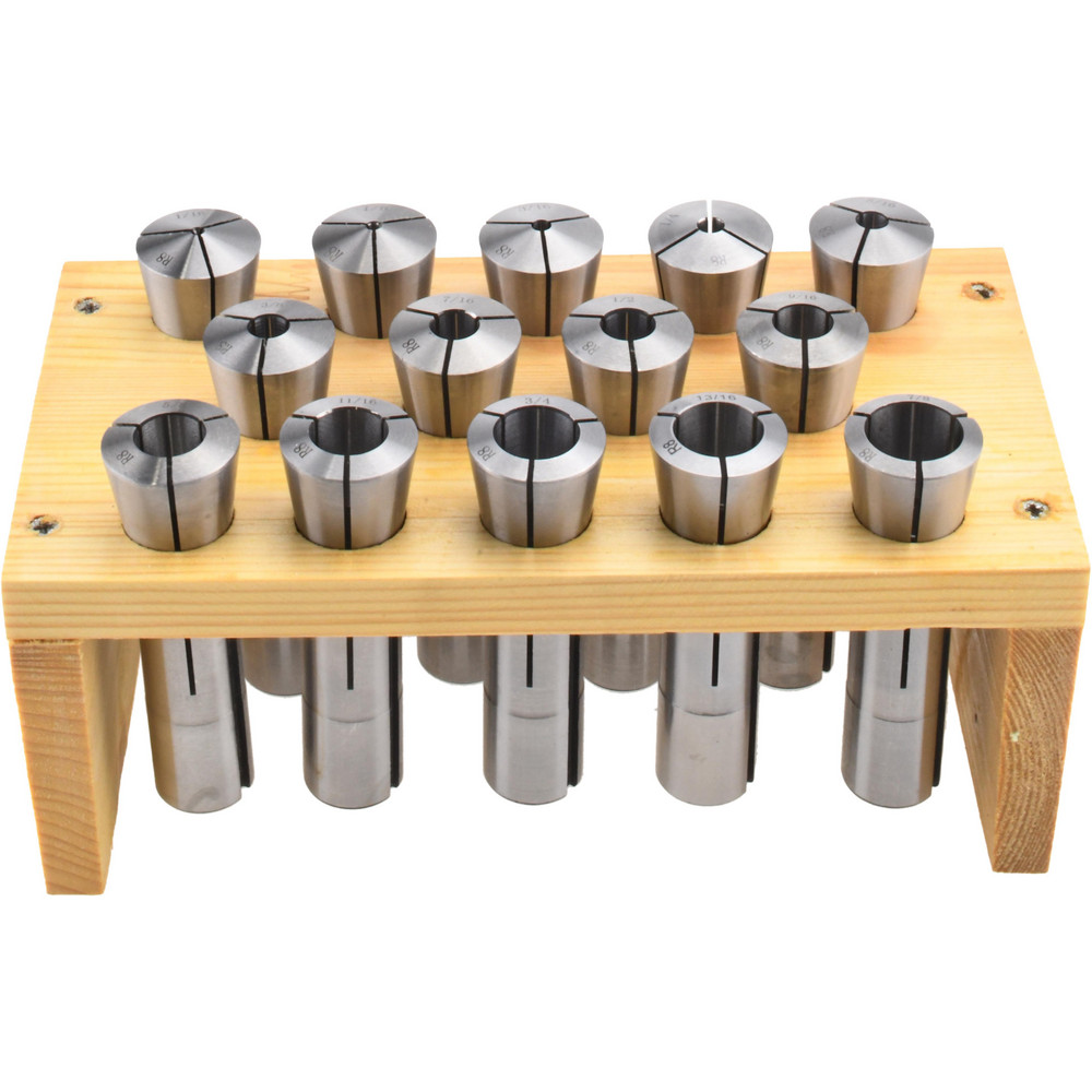 Collet Set: 14 Pc, 1/16 to 7/8" Capacity