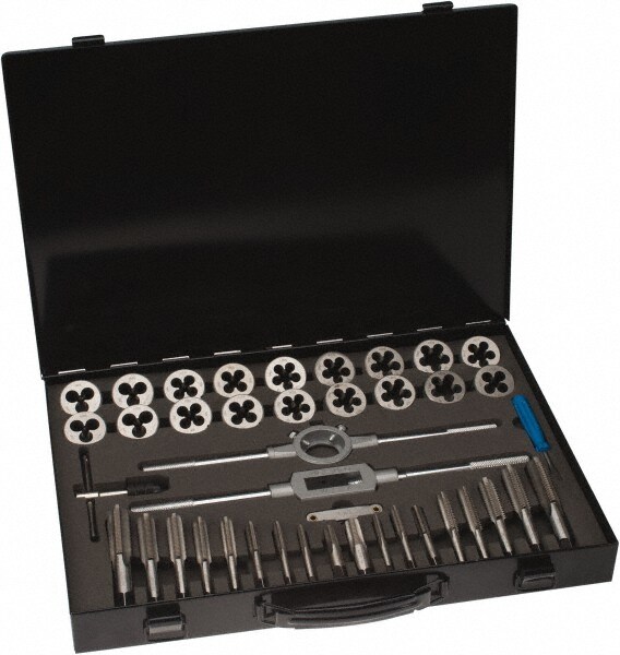 Tap & Die Set: 1/8-27 to 3/4-16 Taps, NPT, UNC & UNF