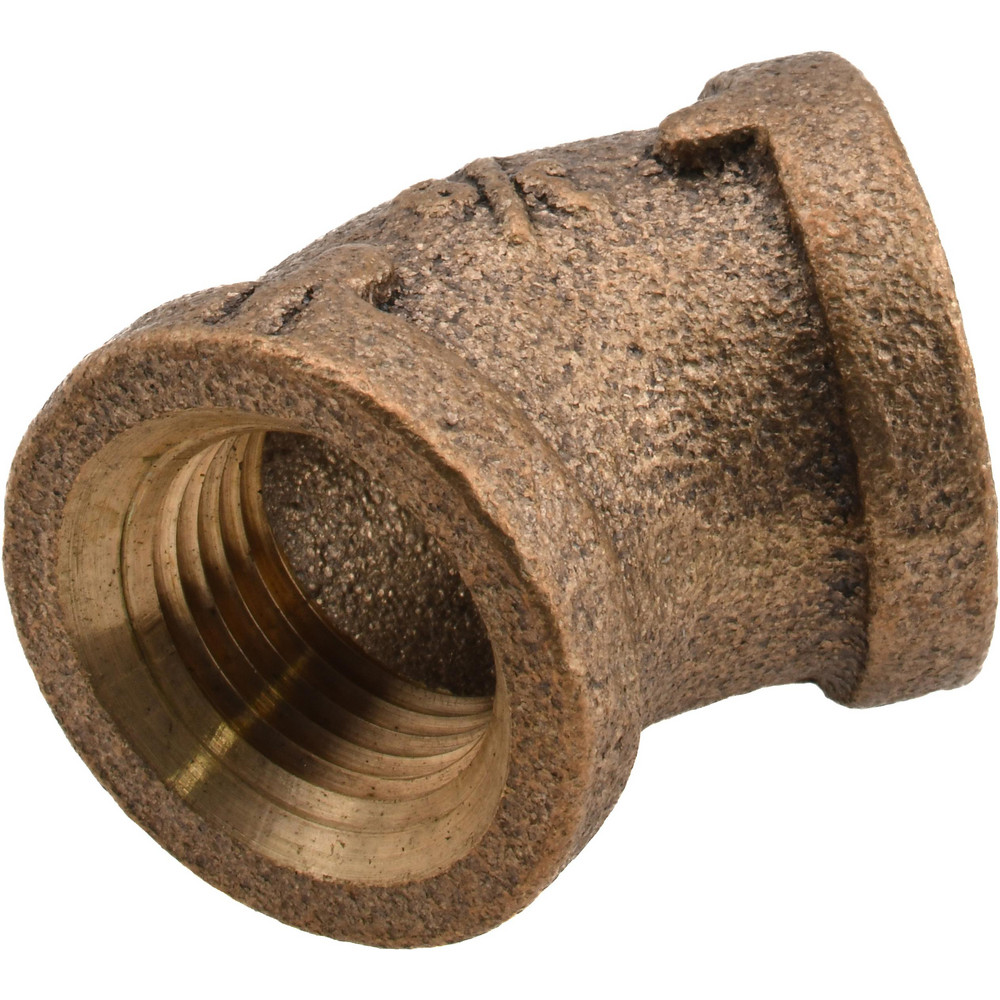 Brass Pipe 45 ° Elbow: 3/8" Fitting, Threaded, FNPT x FNPT, Class 125, Lead Free