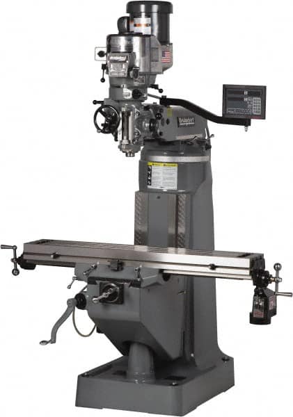 Knee Milling Machine: 2 hp, Variable Speed Pulley Control, 3 Phase